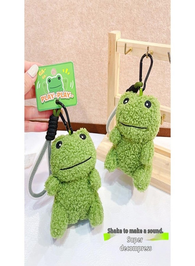 Zitokin Squeaky Frog Bag Charm for Backpacks, 4.6” Inch Stress-Relieving Frog Plush Keychain Wristlet Cute Bag Accessories Gift - Image 4